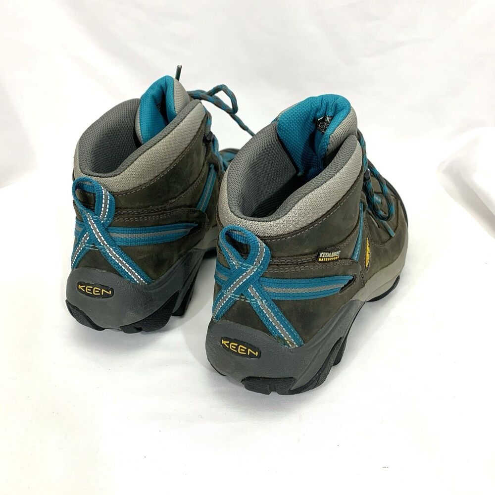 KEEN Targhee II Mid Hiking Boots Gray Blue Waterproof Size 9 39.5 (No Insoles) - Picture 8 of 14